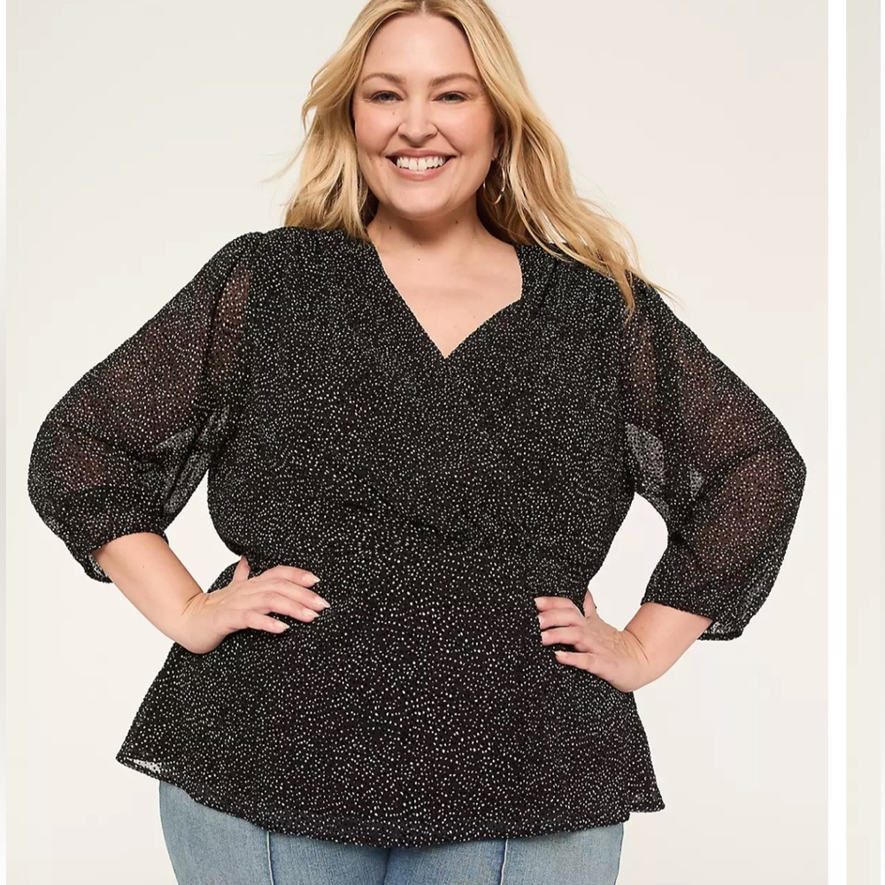 Lane Bryant Black and White Blouse